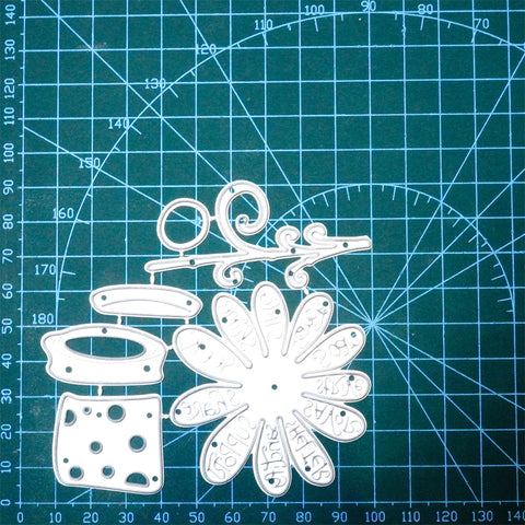 Inlovearts Sunflower with Word Metal Cutting Dies