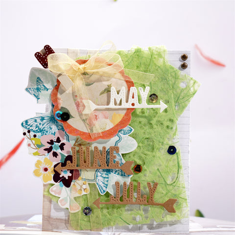 Inlovearts Month Word with Arrow Metal Cutting Dies