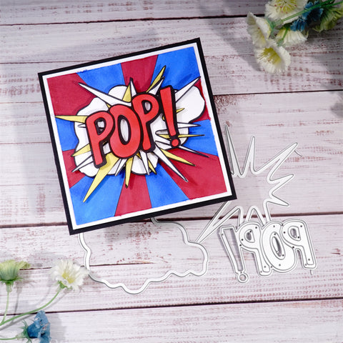 Inlovearts "POP!" Word With Explosion Effects Cutting Dies