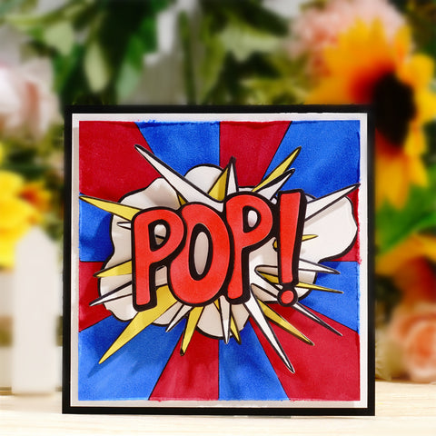 Inlovearts "POP!" Word With Explosion Effects Cutting Dies