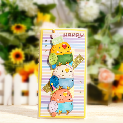 Inlovearts Cute Parrot Metal Cutting Dies