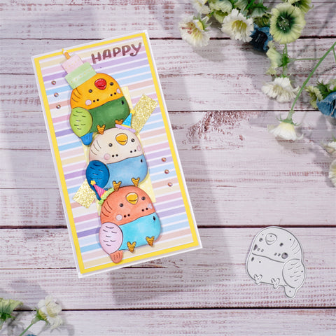 Inlovearts Cute Parrot Metal Cutting Dies