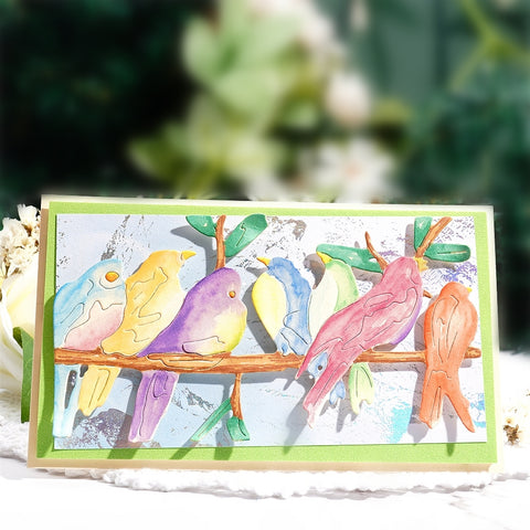 Inlovearts Row of Realistic Birds Cutting Dies