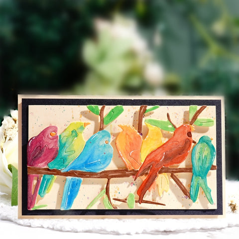 Inlovearts Row of Realistic Birds Cutting Dies
