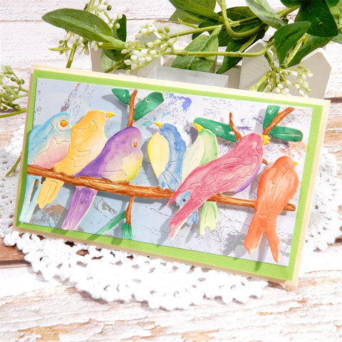 Inlovearts Row of Realistic Birds Cutting Dies