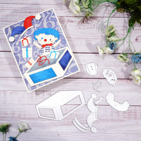 Inlovearts Clown Box Metal Cutting Dies