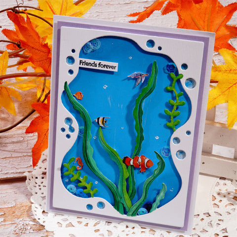 Inlovearts Marine Life Background Board Set Cutting Dies