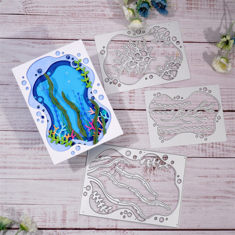 Inlovearts Marine Life Background Board Set Cutting Dies