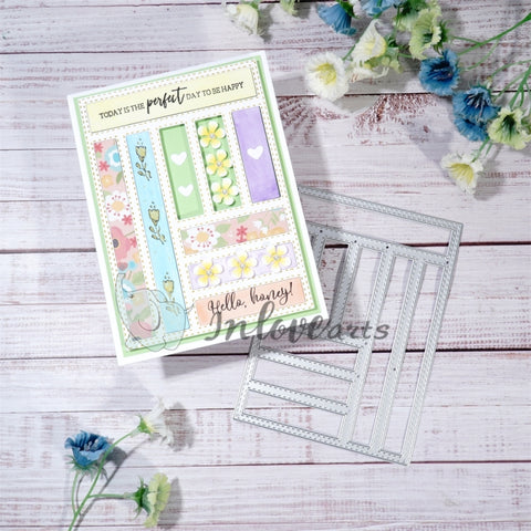 Inlovearts Splicing Rectangular Background Board Dies