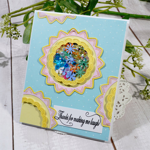 Inlovearts Stackable Round Lace Border Cutting Dies
