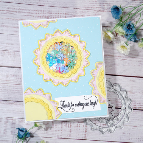 Inlovearts Stackable Round Lace Border Cutting Dies