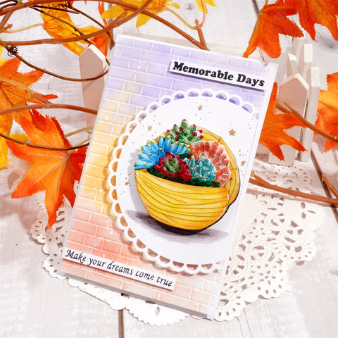 Inlovearts Succulent Flower Basket Metal Cutting Dies