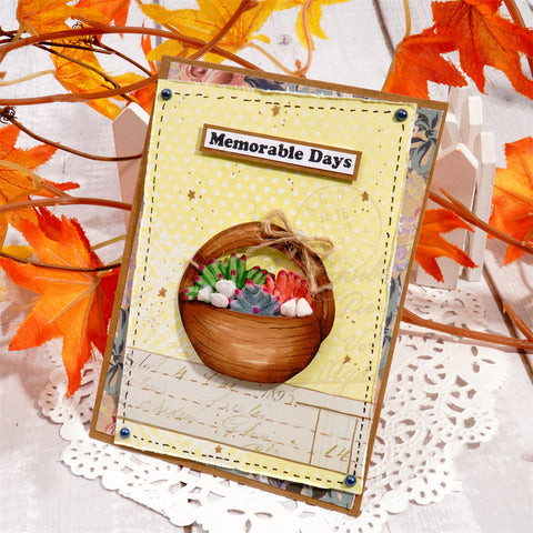 Inlovearts Succulent Flower Basket Metal Cutting Dies