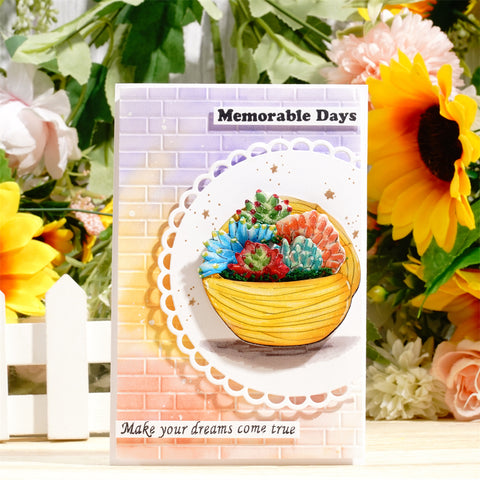 Inlovearts Succulent Flower Basket Metal Cutting Dies