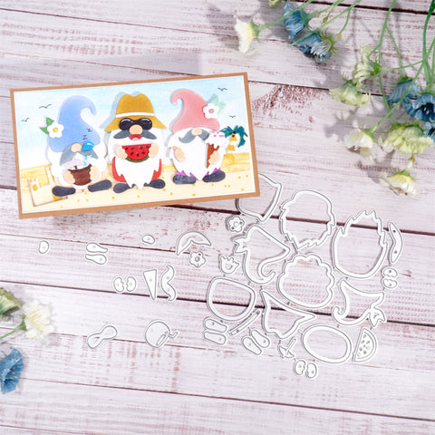 Inlovearts Summer Decorated Gnomes Cutting Dies