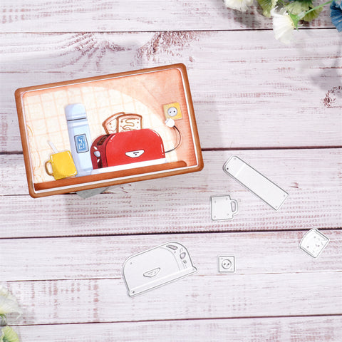 Inlovearts Toaster & Cups Metal Cutting Dies