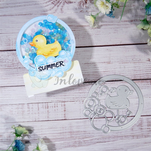 Inlovearts Toy Duck and Bubble Border Cutting Dies
