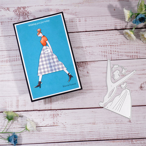 Inlovearts Walking Woman Metal Cutting Dies