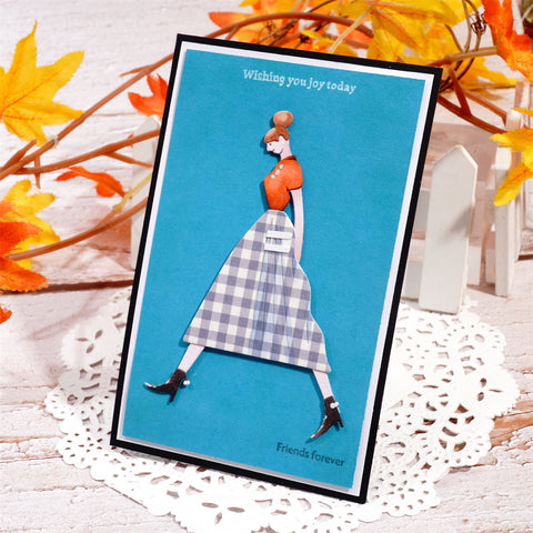 Inlovearts Walking Woman Metal Cutting Dies