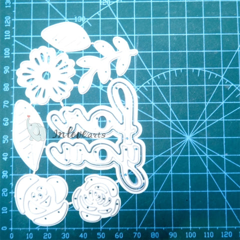 Inlovearts “For You" Word and Flowers Cutting Dies