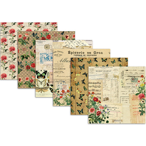 Inlovearts 24PCS 6" A Patchwork Of Memories DIY Scrapbook & Cardstock Paper
