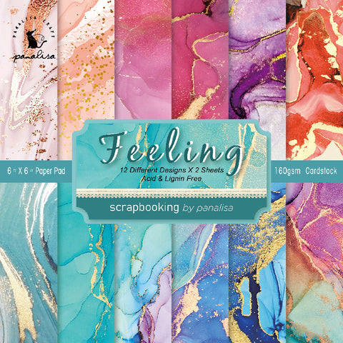 Inlovearts 24PCS  6" Feeling Style DIY Scrapbook & Cardmaking Paper