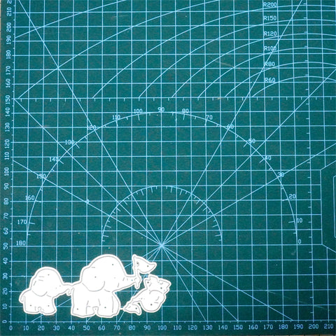 Inlovearts Cute Elephants Family Metal Cutting Dies