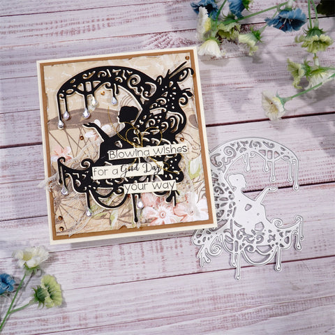 Inlovearts Skeleton Moon Girl Cutting Dies