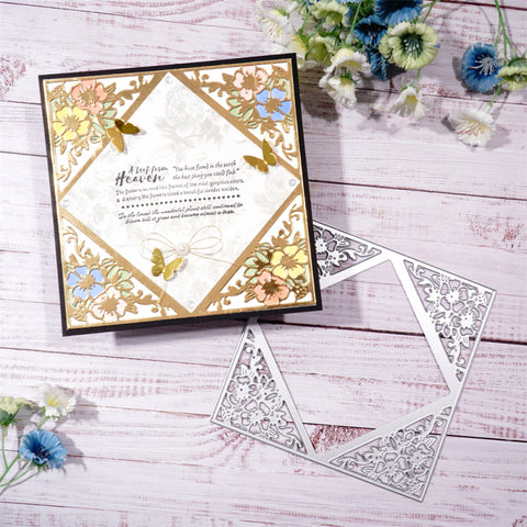 Inlovearts Square Flower Frame Cutting Dies