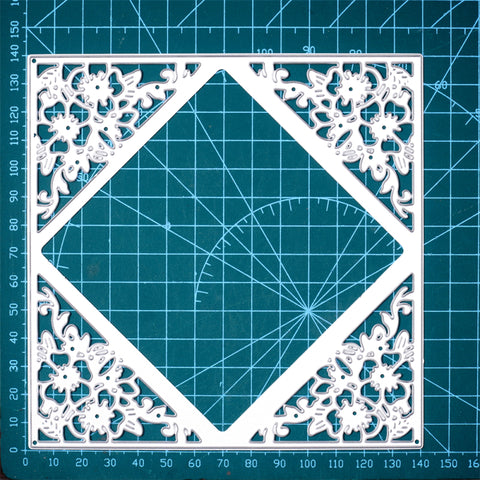Inlovearts Square Flower Frame Cutting Dies