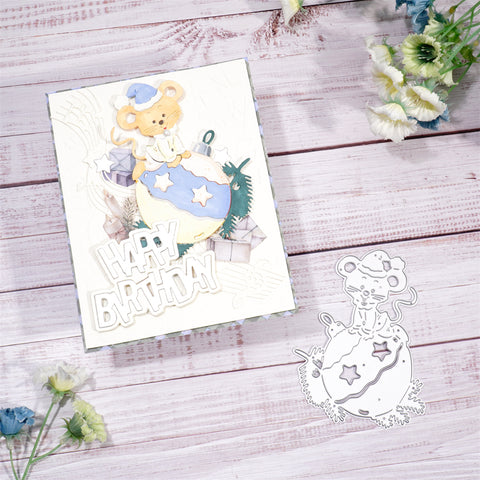Inlovearts Cute Mouse Play Ball Cutting Dies