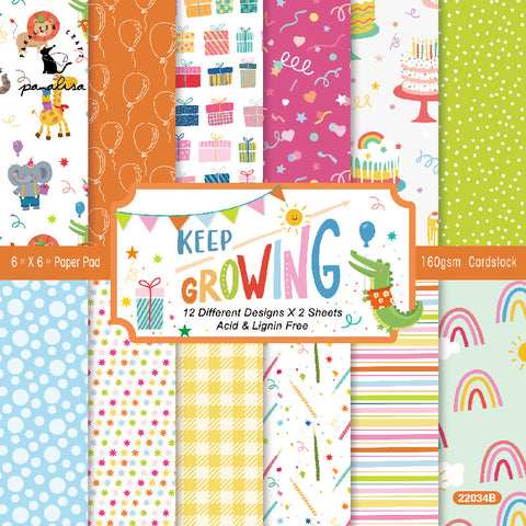 Inlovearts 24PCS 6" Celebration Theme DIY Scrapbook & Cardstock Paper