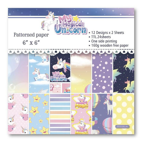 6 Inches Magical Unicorn Theme Background Paper