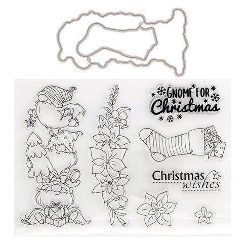 Inloveartshop Gnome Christmas Theme Dies with Stamps Set