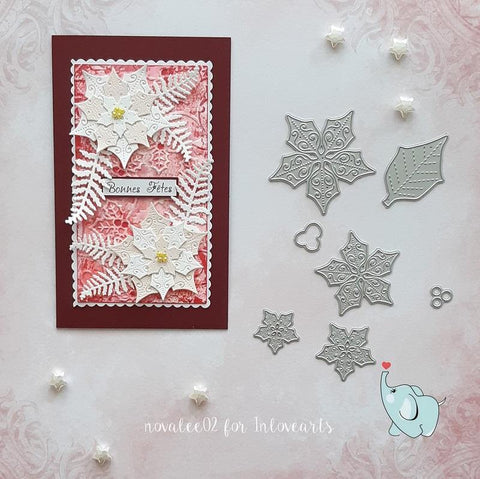 Inloveartshop Poinsettia Petal & Leaves Decor Nature Cutting Dies
