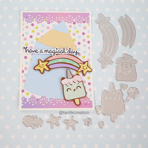 Inloveartshop Cute Cartoon Star, Rainbow & Popsicle Cutting Dies