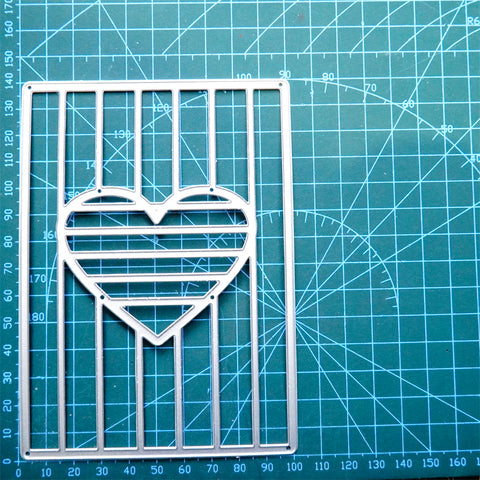 Inlovearts Striped Heart Background Board Cutting Dies