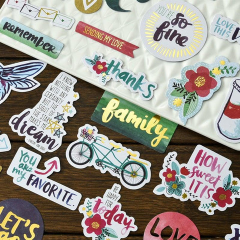 30 Pcs Bronzing Material Multiple Theme Stickers