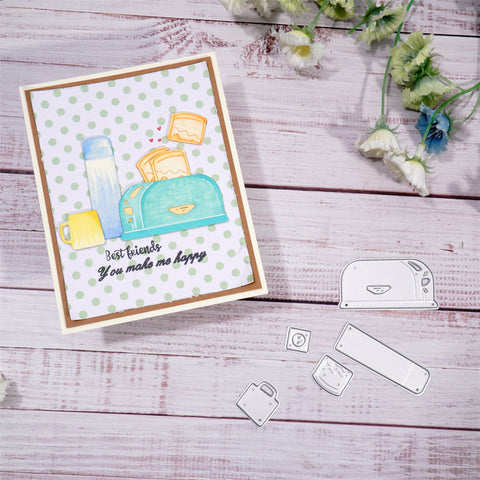 Inlovearts Toaster & Cups Metal Cutting Dies
