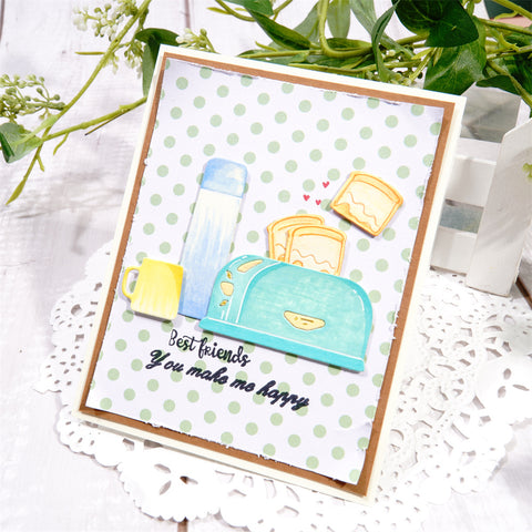 Inlovearts Toaster & Cups Metal Cutting Dies