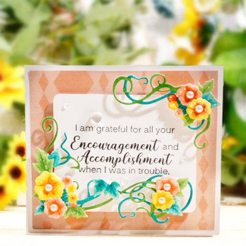 Inlovearts Trumpet Flower Border Cutting Dies