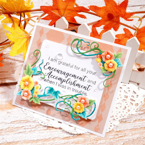 Inlovearts Trumpet Flower Border Cutting Dies