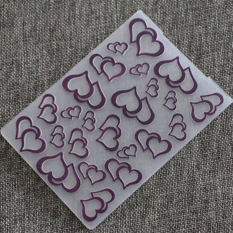 1PCS Plastic Heart Shaped Embossing Folder - Inlovearts