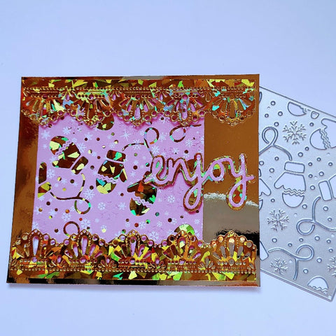 Inloveartshop Winter Gloves Background Board Cutting Dies