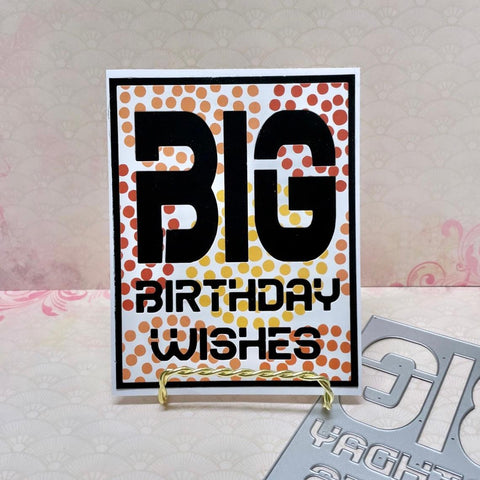 Inlovearts Big Birthday Wish Background Board Cutting Dies