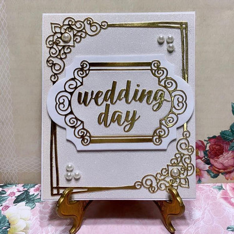 Inloveartshop Wedding Day Words and Frame Decor Cutting Dies