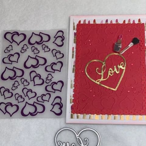 Heart Shaped Plastic Embossing Folder