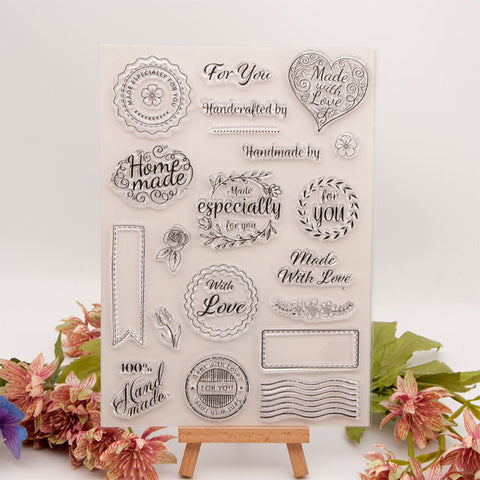 Inlovearts Label with Words Dies with Stamps Set