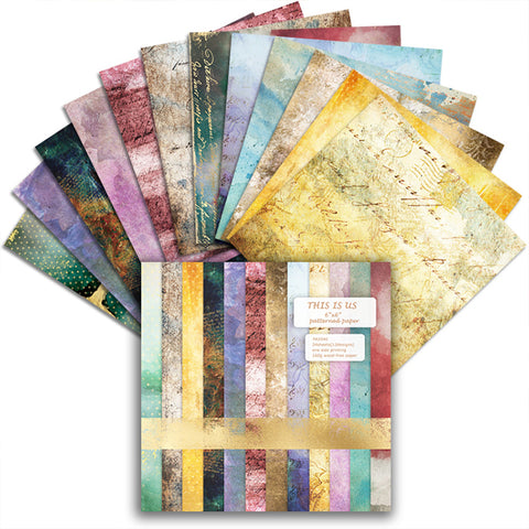 Inlovearts 24PCS 6" Colorful Theme DIY Scrapbook & Cardstock Paper