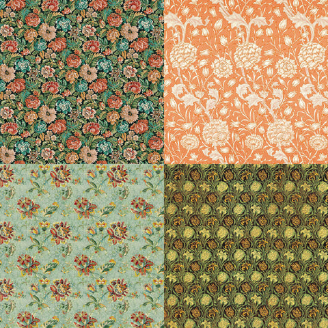 Inlovearts 24PCS 6" Flower Vines Theme DIY Scrapbook & Cardstock Paper